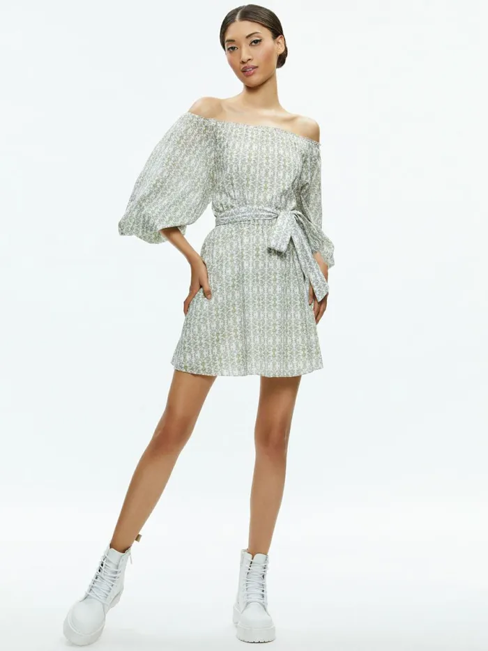 Womens Dresses Alice Olivia Mary Off Shoulder Mini Dress Republic Geo