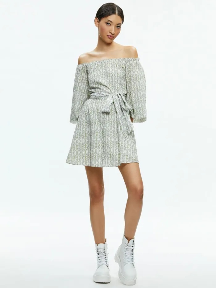 Womens Dresses Alice Olivia Mary Off Shoulder Mini Dress Republic Geo