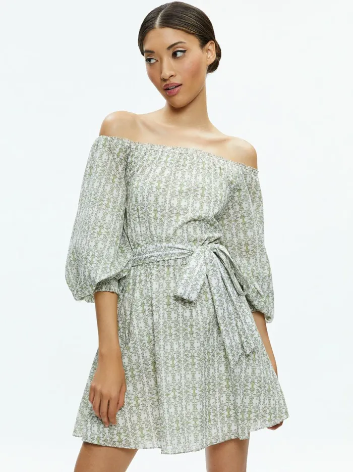 Womens Dresses Alice Olivia Mary Off Shoulder Mini Dress Republic Geo