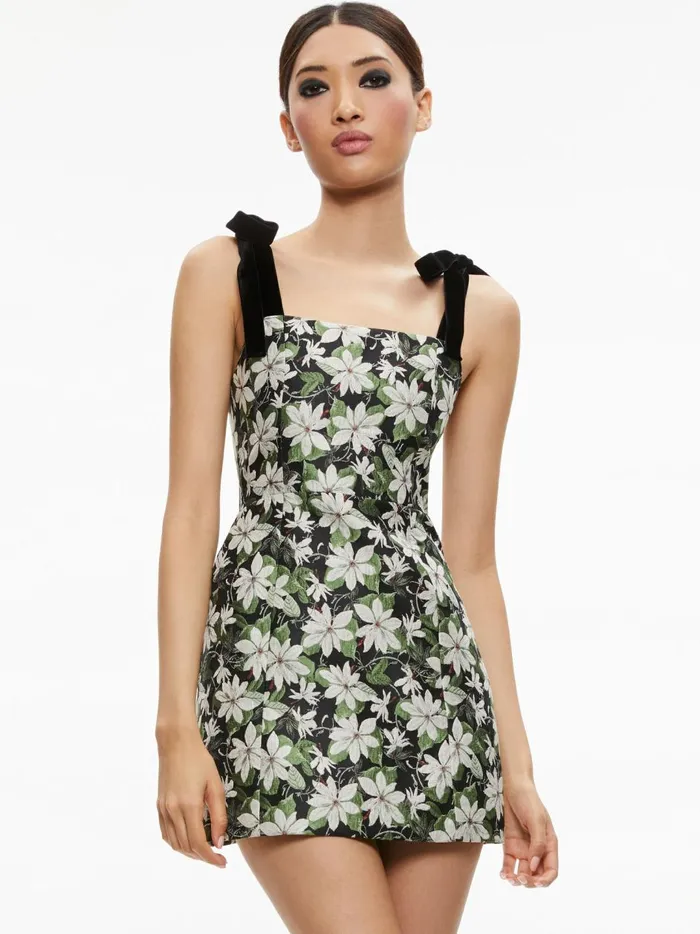 Womens Dresses Alice Olivia Maryann Mini Dress Moonlight Floral