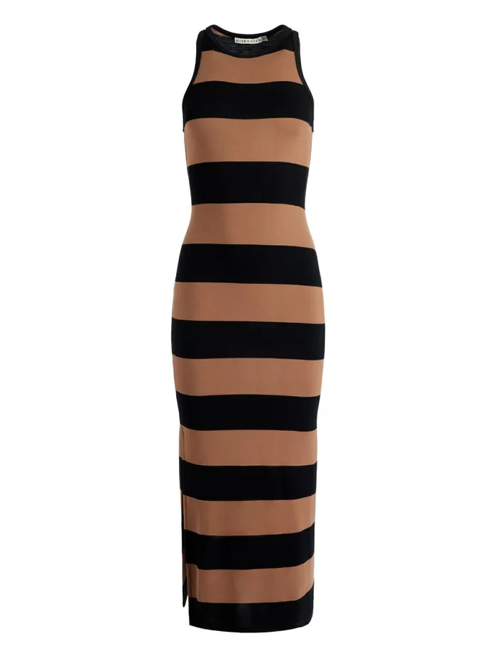 Womens Dresses Alice Olivia Pania Racerback Side Slit Maxi Dress Camelblack Stripe Womens Dresses Alice Olivia Pania Racerback Side Slit Maxi Dress Camelblack Stripe