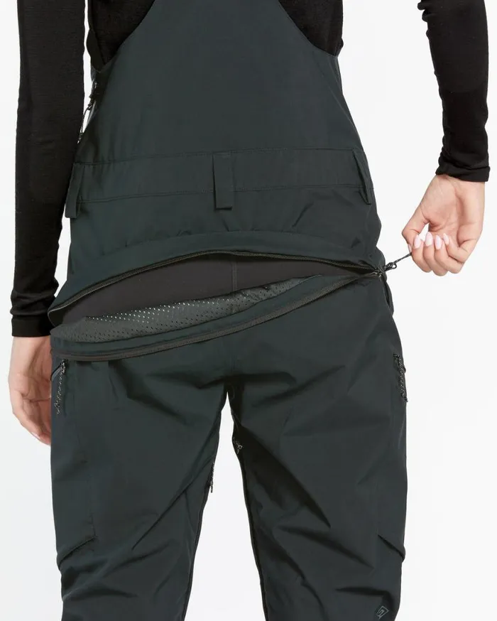 Womens Elm Stretch Gore Bib Overalls 8211 Black Womens Volcom Pants
