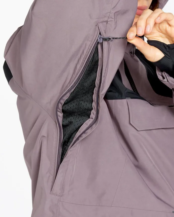 Womens Fern Insulated Gore Pullover 8211 Dusty Lavender Womens Volcom Jackets