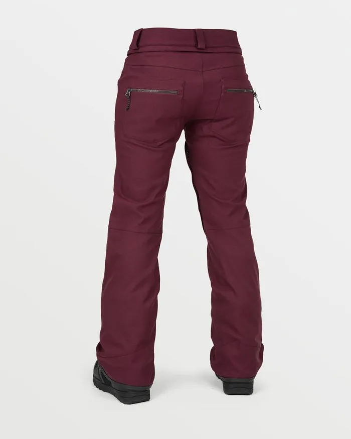 Womens Genus Stretch Pants 8211 Burgundy Womens Volcom Pants