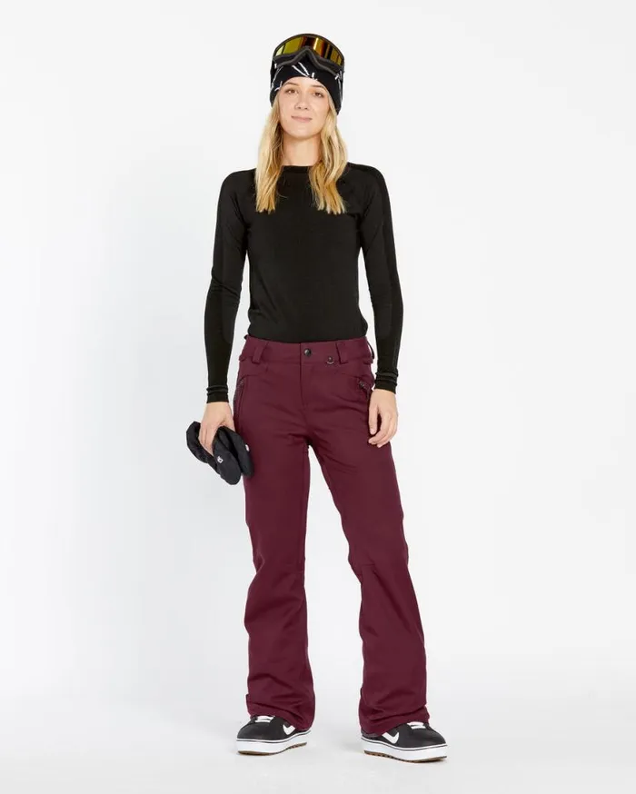 Womens Genus Stretch Pants 8211 Burgundy Womens Volcom Pants