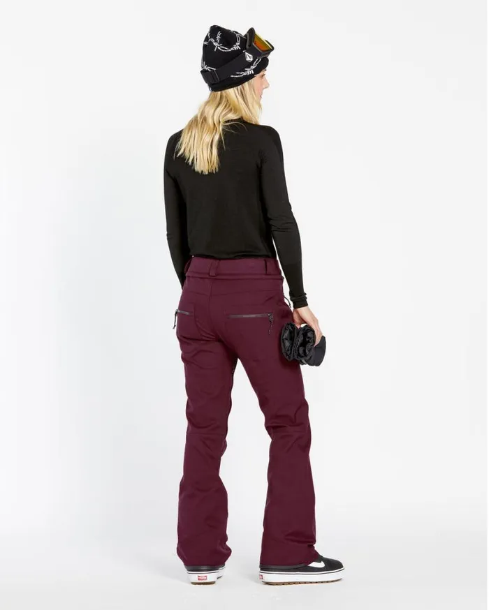 Womens Genus Stretch Pants 8211 Burgundy Womens Volcom Pants