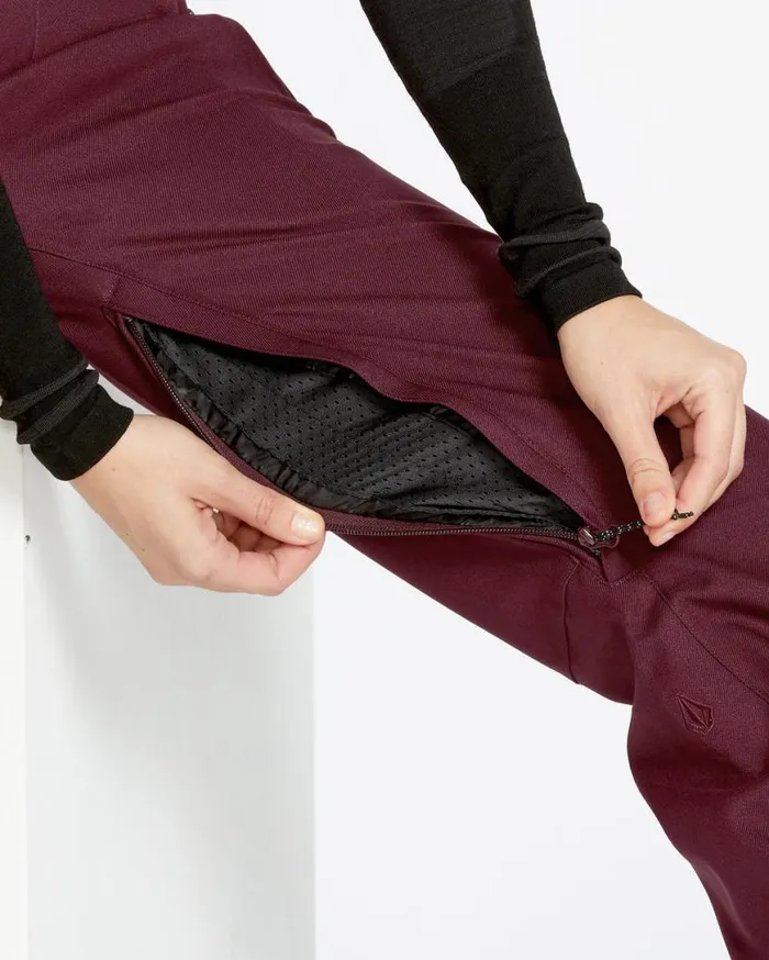 Womens Genus Stretch Pants 8211 Burgundy Womens Volcom Pants