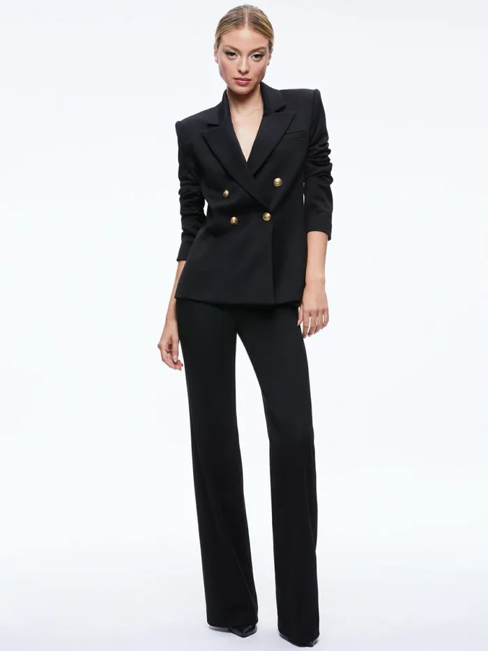 Womens Jackets Coats Alice Olivia Anthony Double Breasted Blazer Black