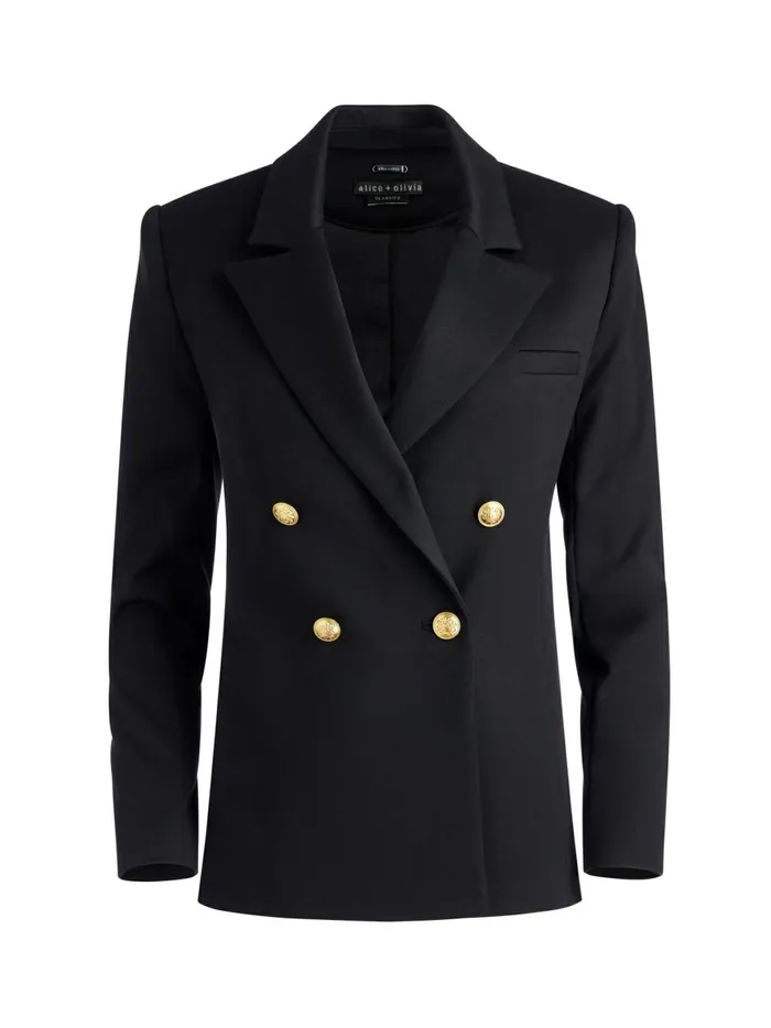Womens Jackets Coats Alice Olivia Anthony Double Breasted Blazer Black