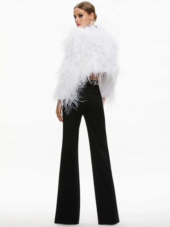 Womens Jackets Coats Alice Olivia Kidman Feather Jacket Off White