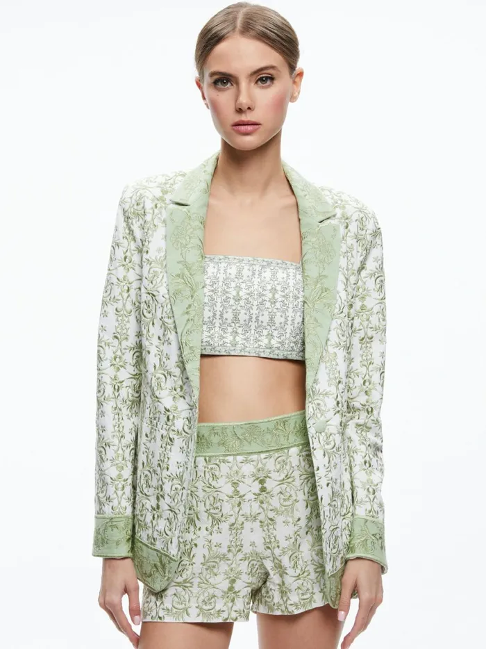 Womens Jackets Coats Alice Olivia Macey Notch Collar Fitted Blazer Republic Geo