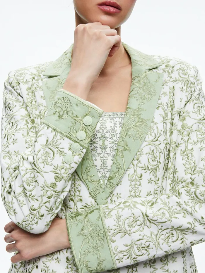 Womens Jackets Coats Alice Olivia Macey Notch Collar Fitted Blazer Republic Geo