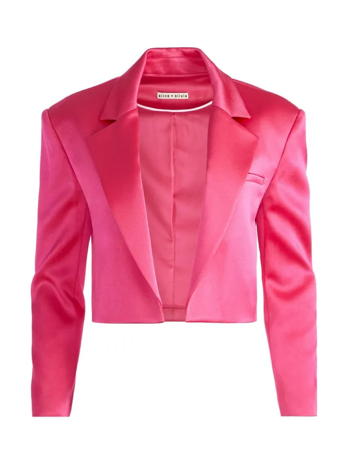 Womens Jackets Coats Alice Olivia Shan Boxy Oversized Cropped Blazer Candy