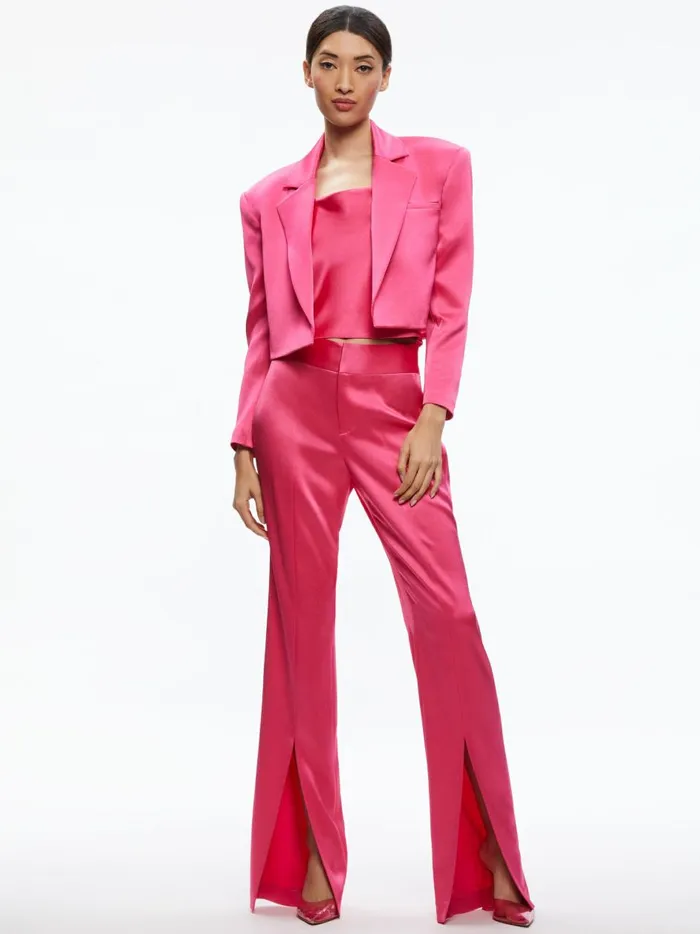 Womens Jackets Coats Alice Olivia Shan Boxy Oversized Cropped Blazer Candy