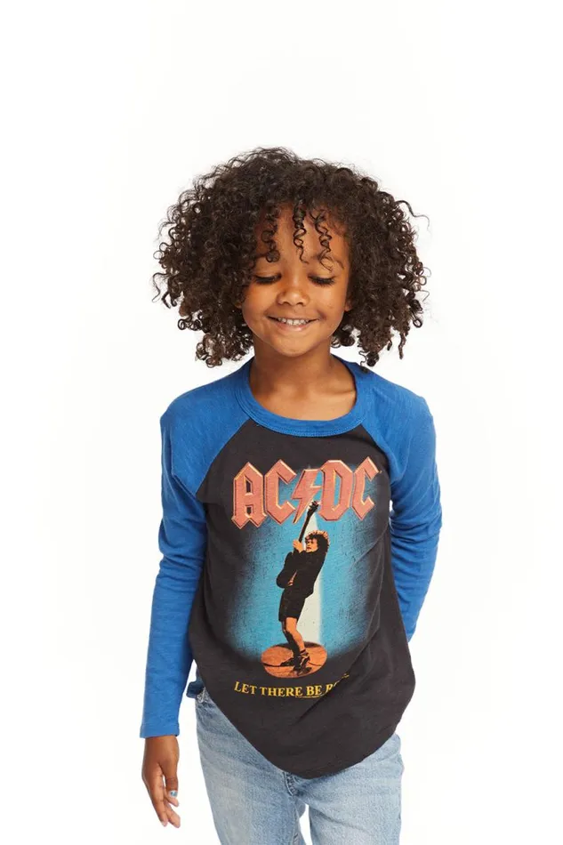 WomensKids Chaser Brand Music ACDC Let There Be Rock Baseball Tee