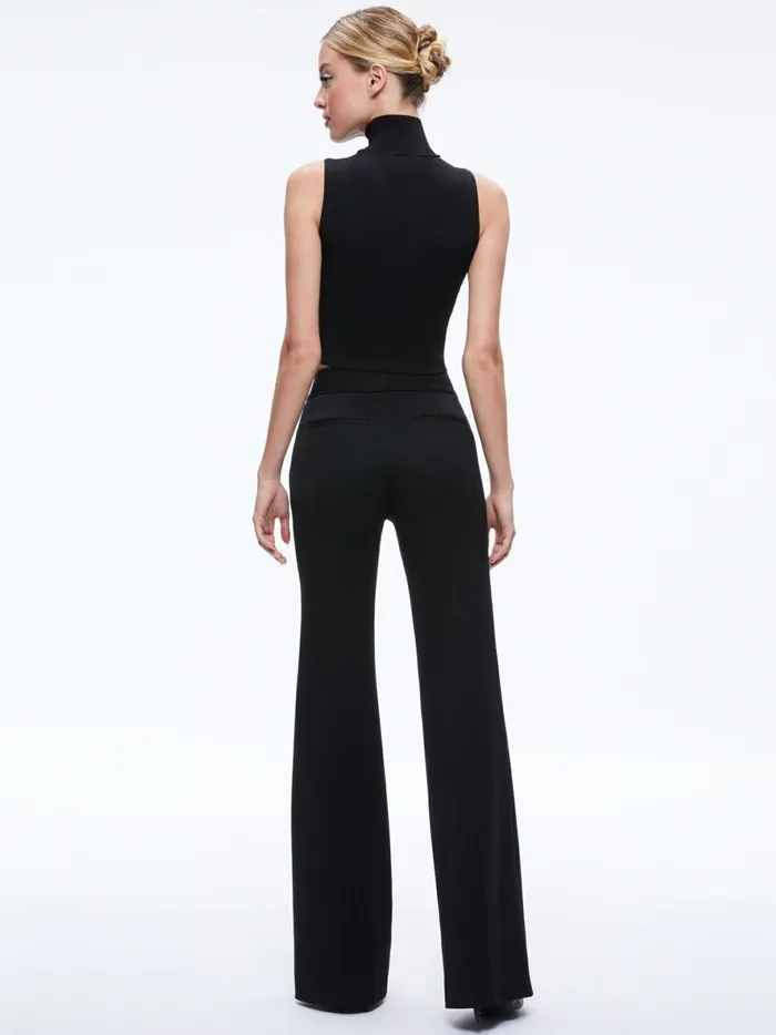 Womens Pants Alice Olivia Deanna High Waisted Bootcut Pant Black