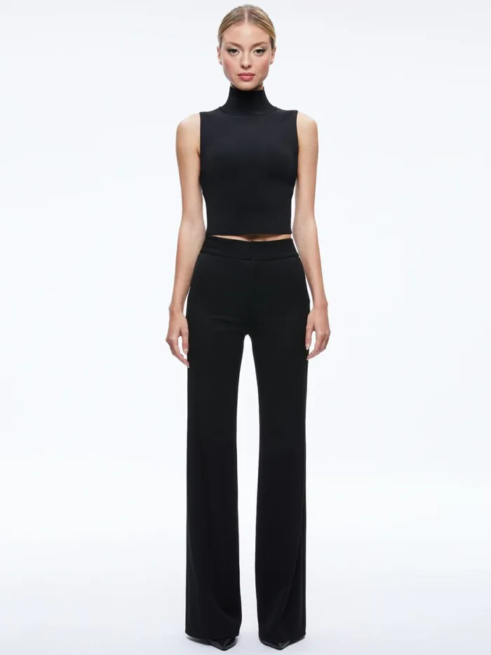 Womens Pants Alice Olivia Deanna High Waisted Bootcut Pant Black