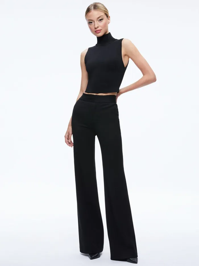 Womens Pants Alice Olivia Deanna High Waisted Bootcut Pant Black