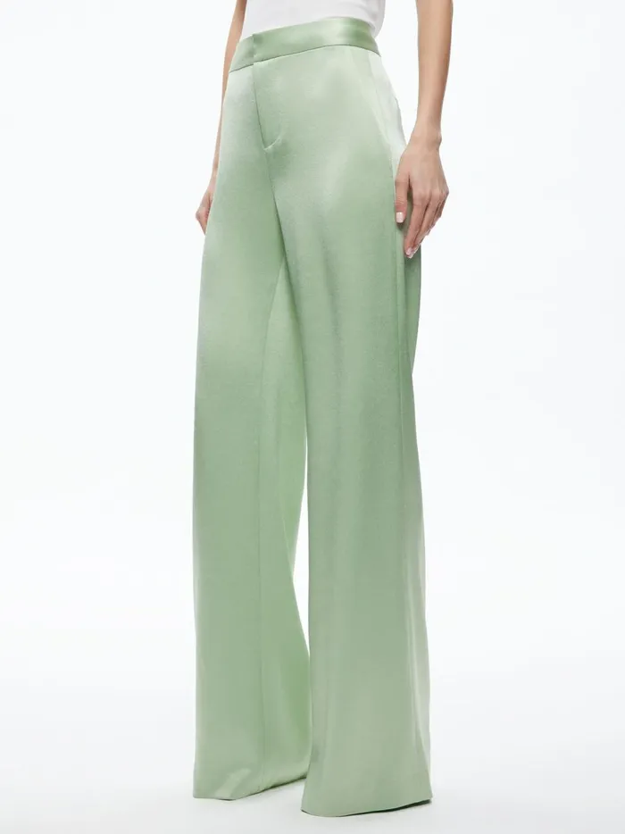 Womens Pants Alice Olivia Deanna High Waisted Bootcut Pant Green Tea
