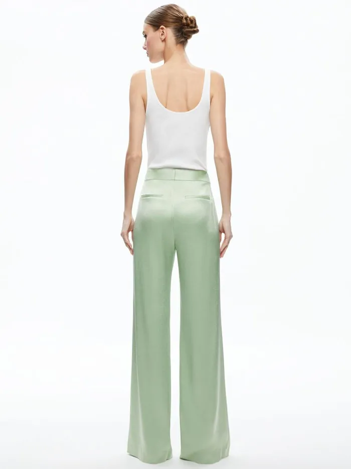 Womens Pants Alice Olivia Deanna High Waisted Bootcut Pant Green Tea
