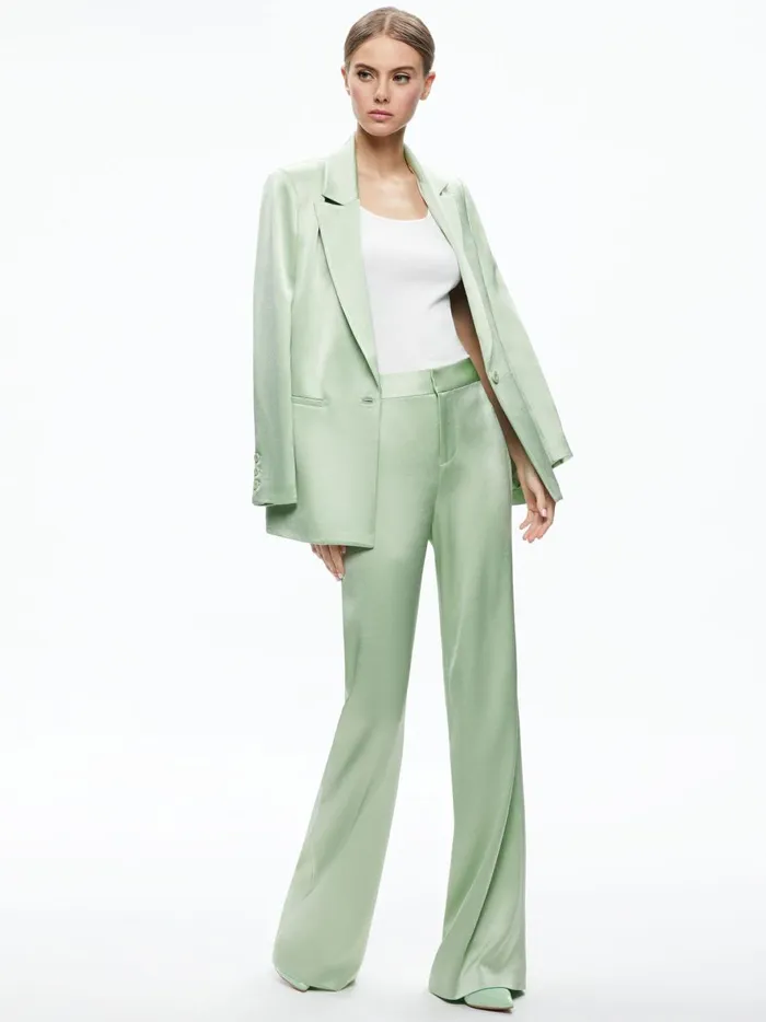 Womens Pants Alice Olivia Deanna High Waisted Bootcut Pant Green Tea