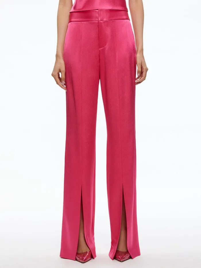 Womens Pants Alice Olivia Jody High Waisted Front Slit Pant Candy