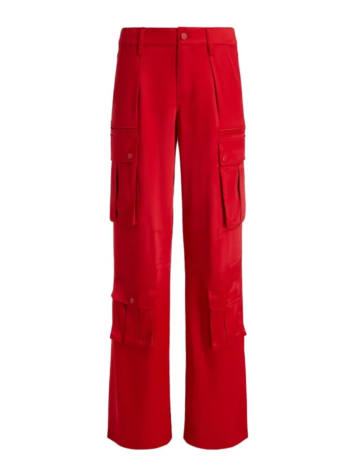 Womens Pants Alice Olivia Joette Low Rise Cargo Pant Perfect Ruby