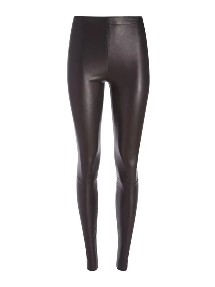 Womens Pants Alice Olivia Maddox Side Zip Leather Legging Black