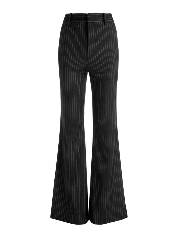 Womens Pants Alice Olivia Oliver Wide Leg Trouser Black Pinstripe