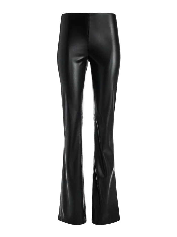 Womens Pants Alice Olivia Teeny Vegan Leather Side Slit Pant Black
