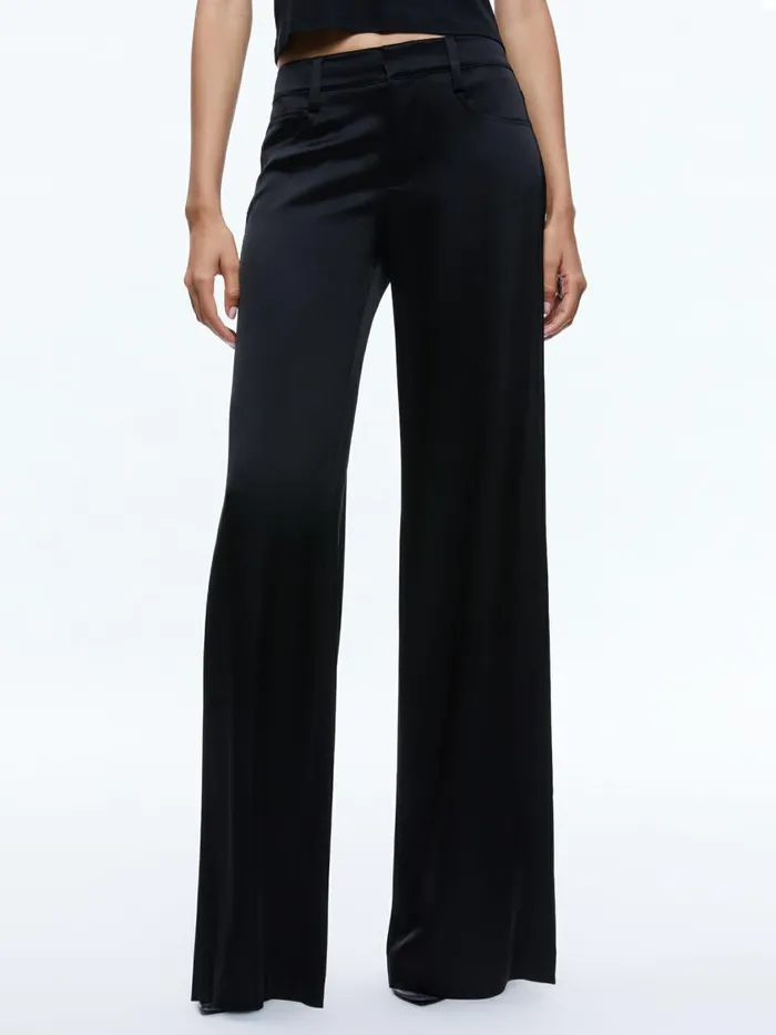 Womens Pants Alice Olivia Trish Low Rise Baggy Pant Black
