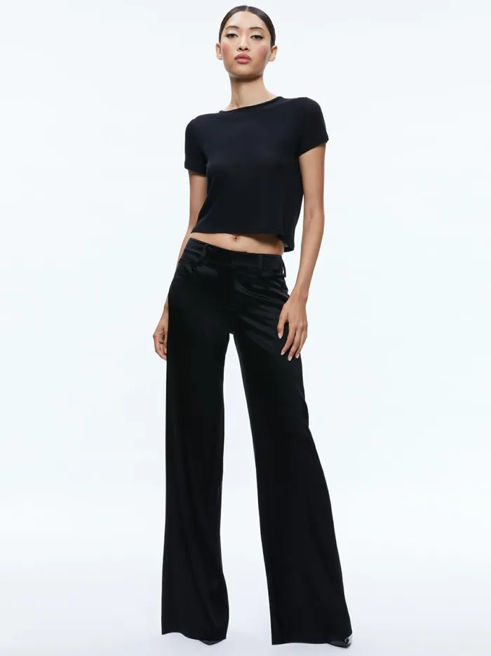 Womens Pants Alice Olivia Trish Low Rise Baggy Pant Black