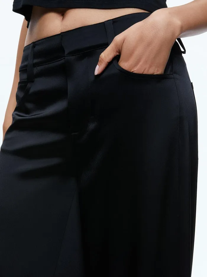 Womens Pants Alice Olivia Trish Low Rise Baggy Pant Black