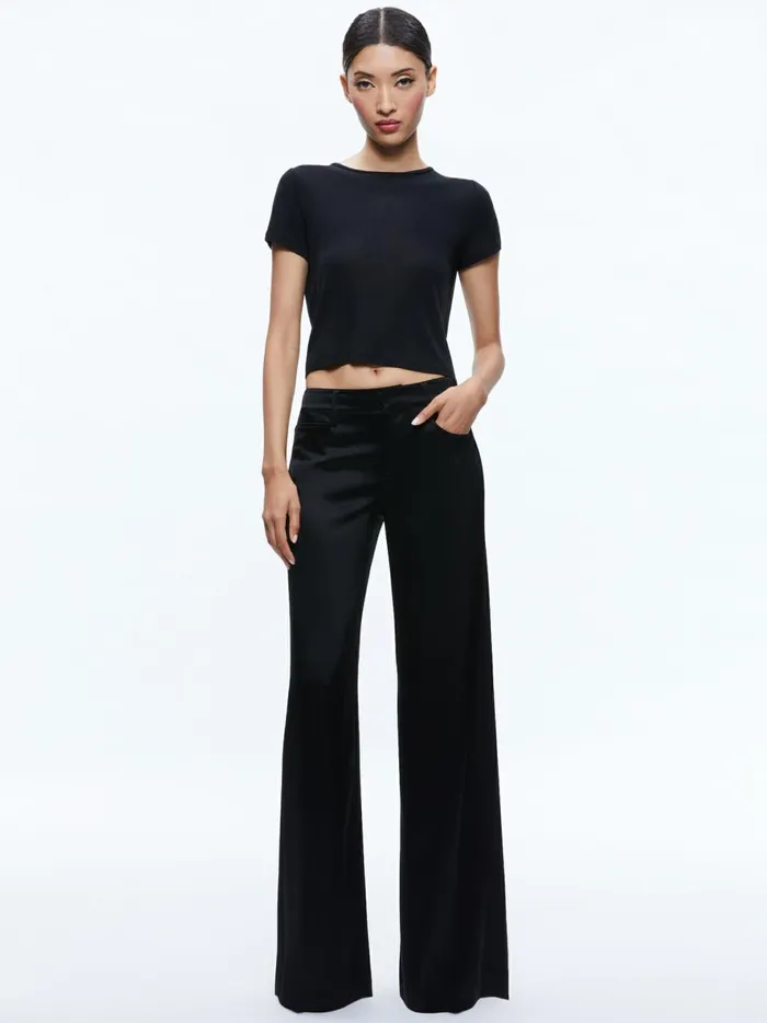 Womens Pants Alice Olivia Trish Low Rise Baggy Pant Black