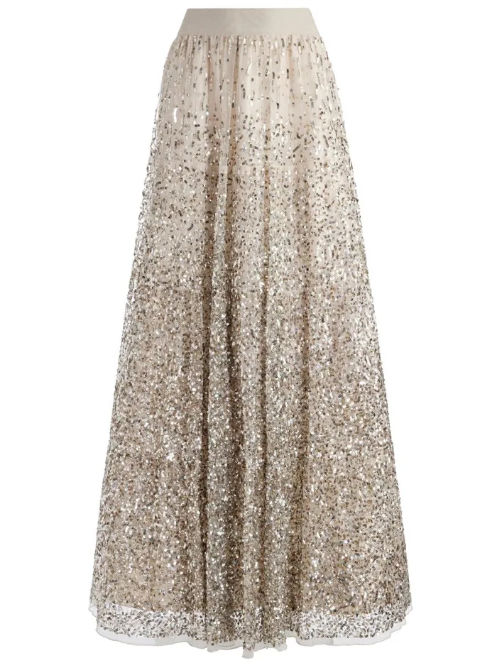 Womens Skirts Alice Olivia Catrina Sequin Embellished Gown Skirt Champagnemulti