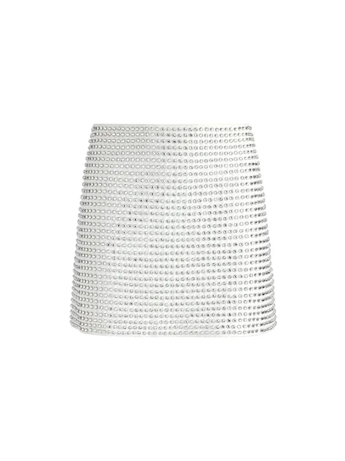 Womens Skirts Alice Olivia Riley Embellished Mini Skirt Off Whitesilver