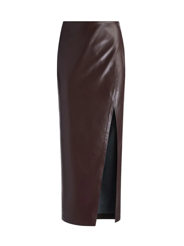 Womens Skirts Alice Olivia Siobhan Vegan Leather Maxi Skirt Toffee