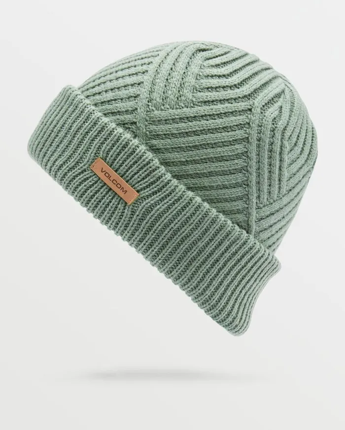Womens Stone Knit Beanie 8211 Lichen Green Womens Volcom Beanies