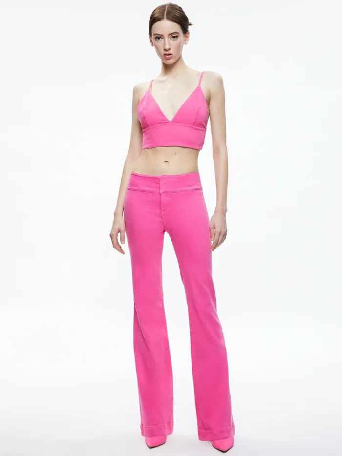 Womens Tops Alice Olivia Carli Denim Bra Top Candy