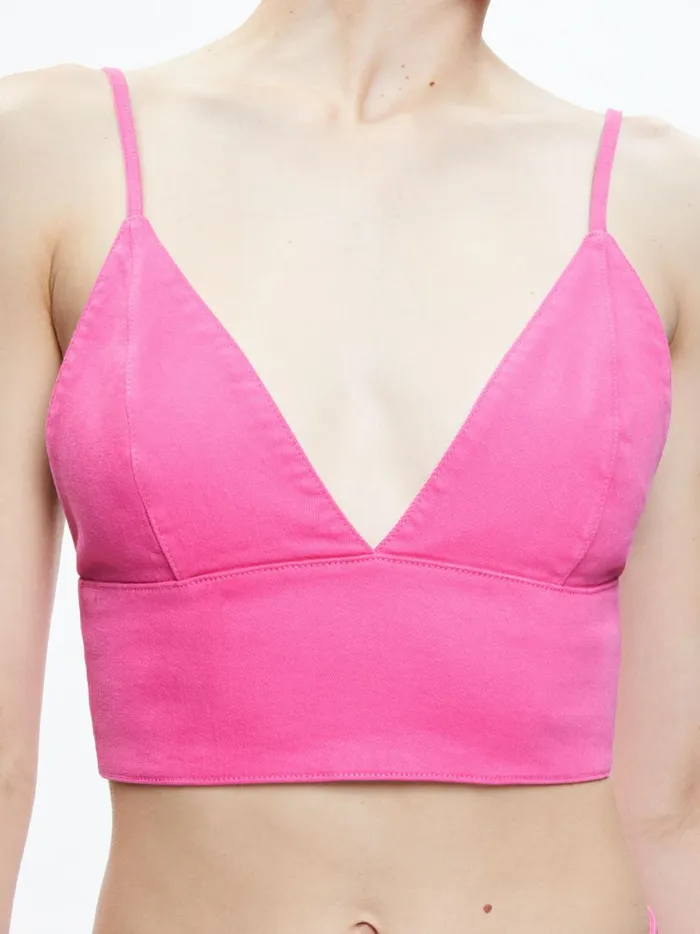 Womens Tops Alice Olivia Carli Denim Bra Top Candy