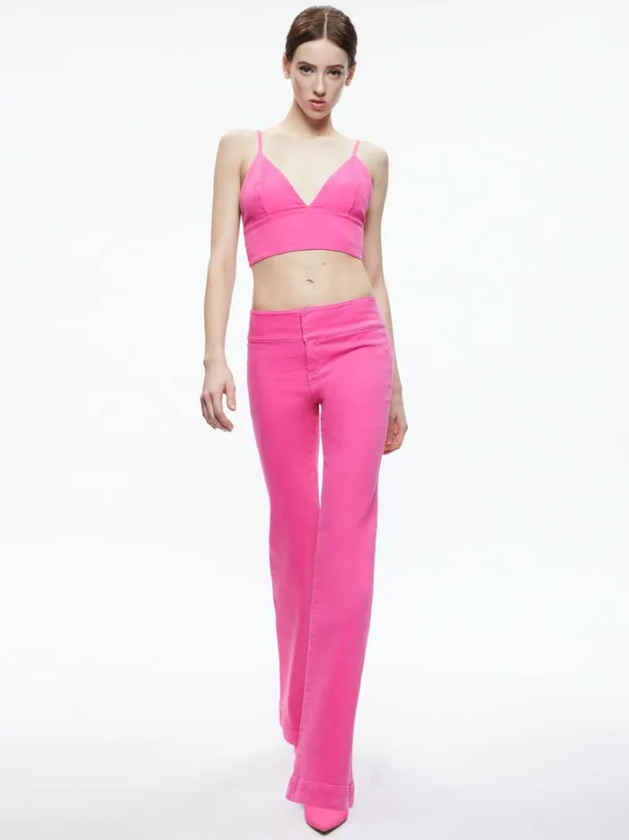 Womens Tops Alice Olivia Carli Denim Bra Top Candy