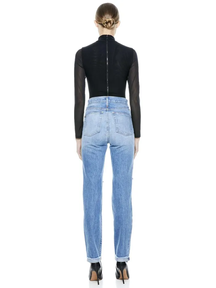 Womens Tops Alice Olivia Clarinda Turtleneck Bodysuit Black