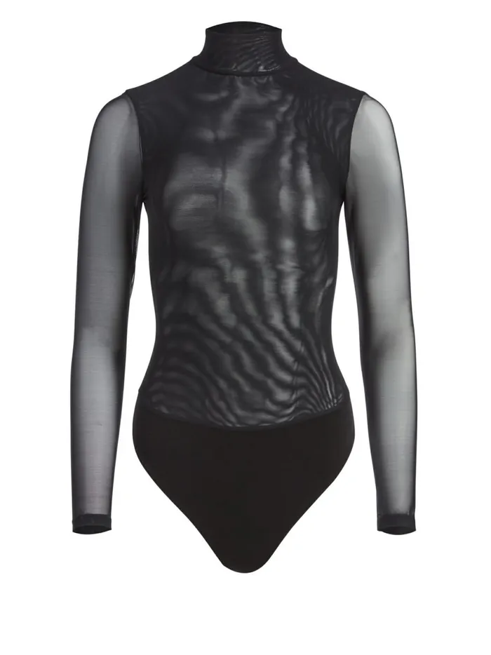 Womens Tops Alice Olivia Clarinda Turtleneck Bodysuit Black