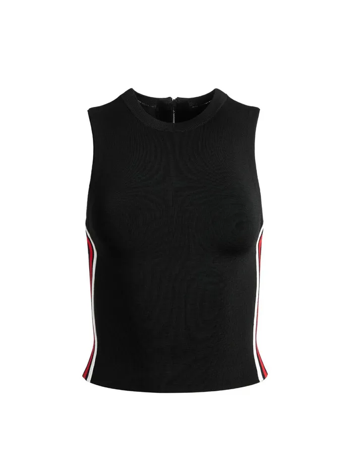 Womens Tops Alice Olivia Darina Mock Neck Tank Blackperfect Ruby
