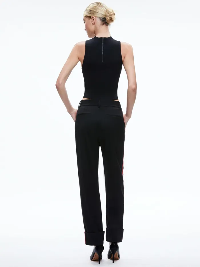 Womens Tops Alice Olivia Darina Mock Neck Tank Blackperfect Ruby