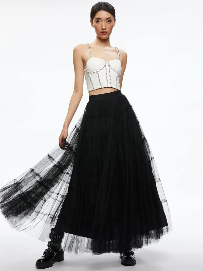 Womens Tops Alice Olivia Jeanna Bustier Vegan Leather Crop Top Off White