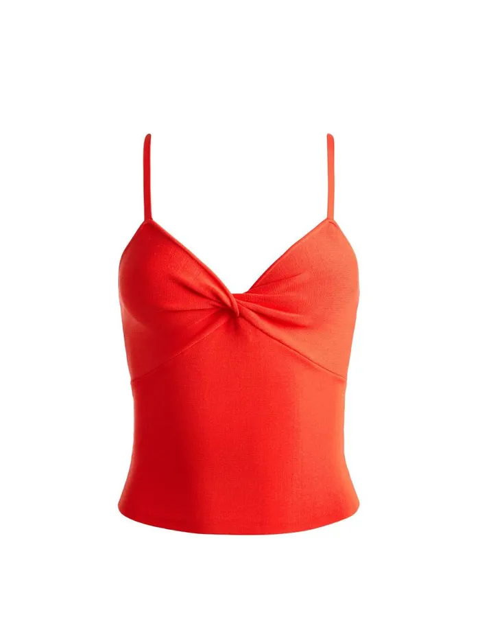 Womens Tops Alice Olivia Rhona Twist Front Tank Chili Pepper