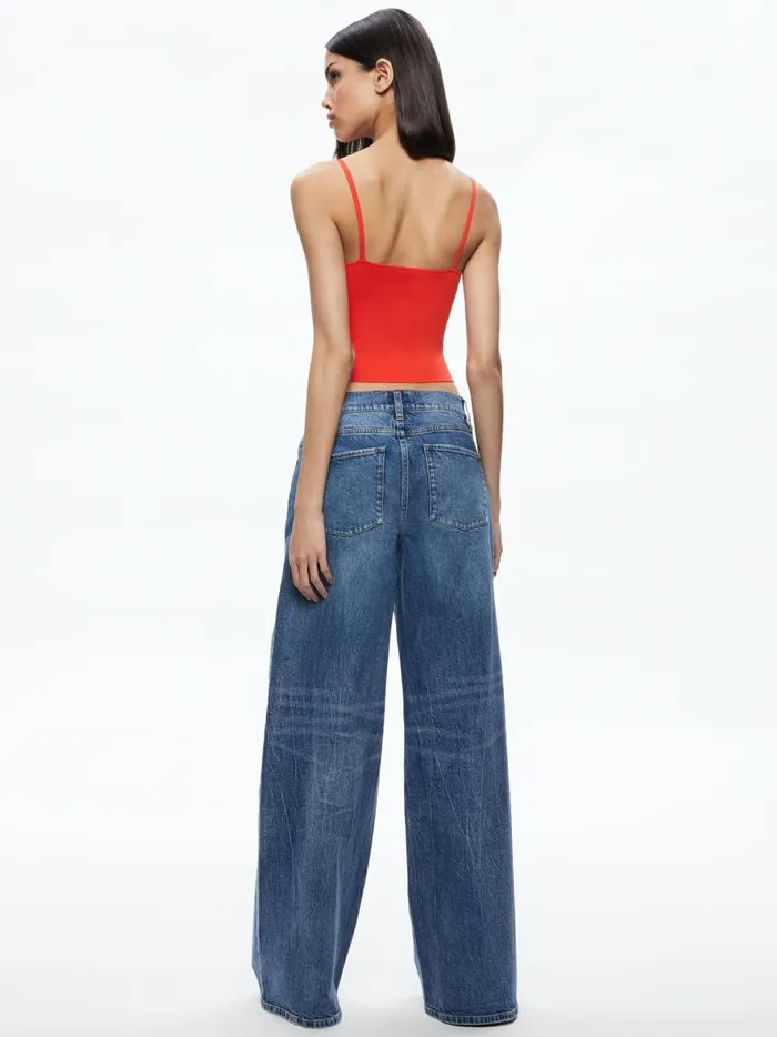 Womens Tops Alice Olivia Rhona Twist Front Tank Chili Pepper