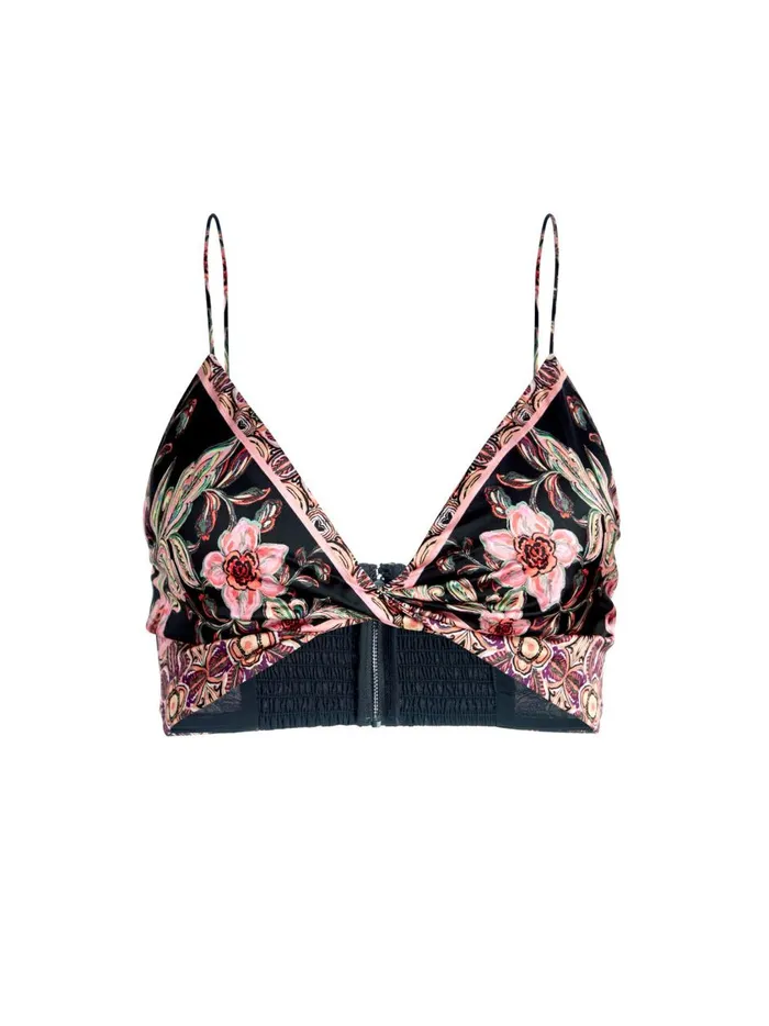 Womens Tops Alice Olivia Tay Twist Front Bralette Canopy Tile Black