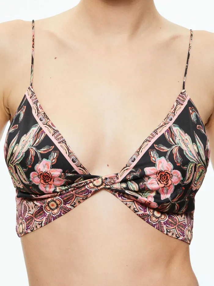Womens Tops Alice Olivia Tay Twist Front Bralette Canopy Tile Black